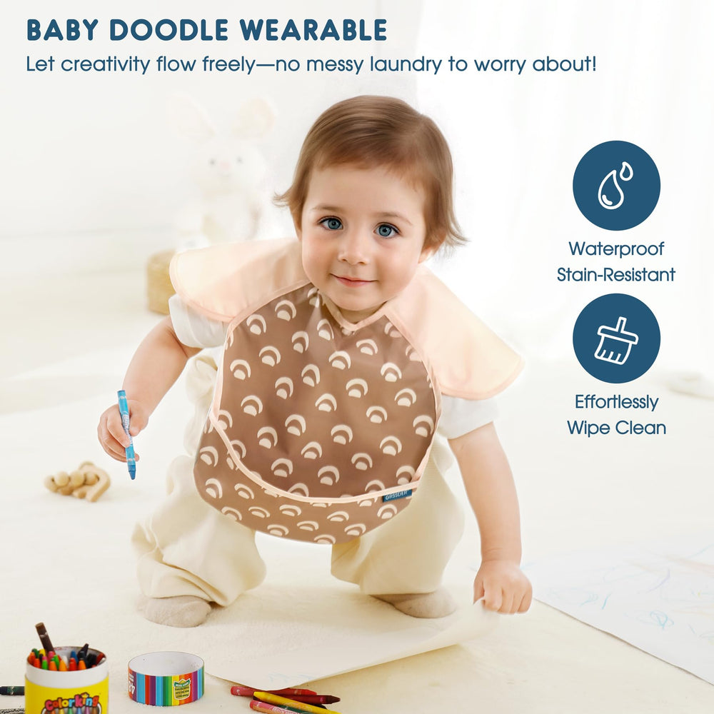 GRSSDER bibs easy-clean surface wipes clean quickly after meals