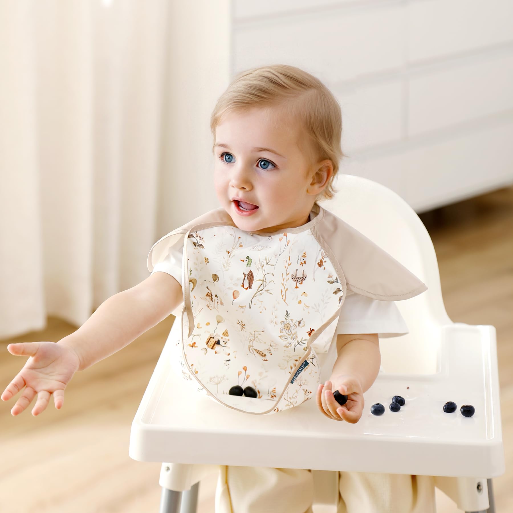 GRSSDER bibs waterproof material touch highlights safe, gentle fabric for sensitive skin