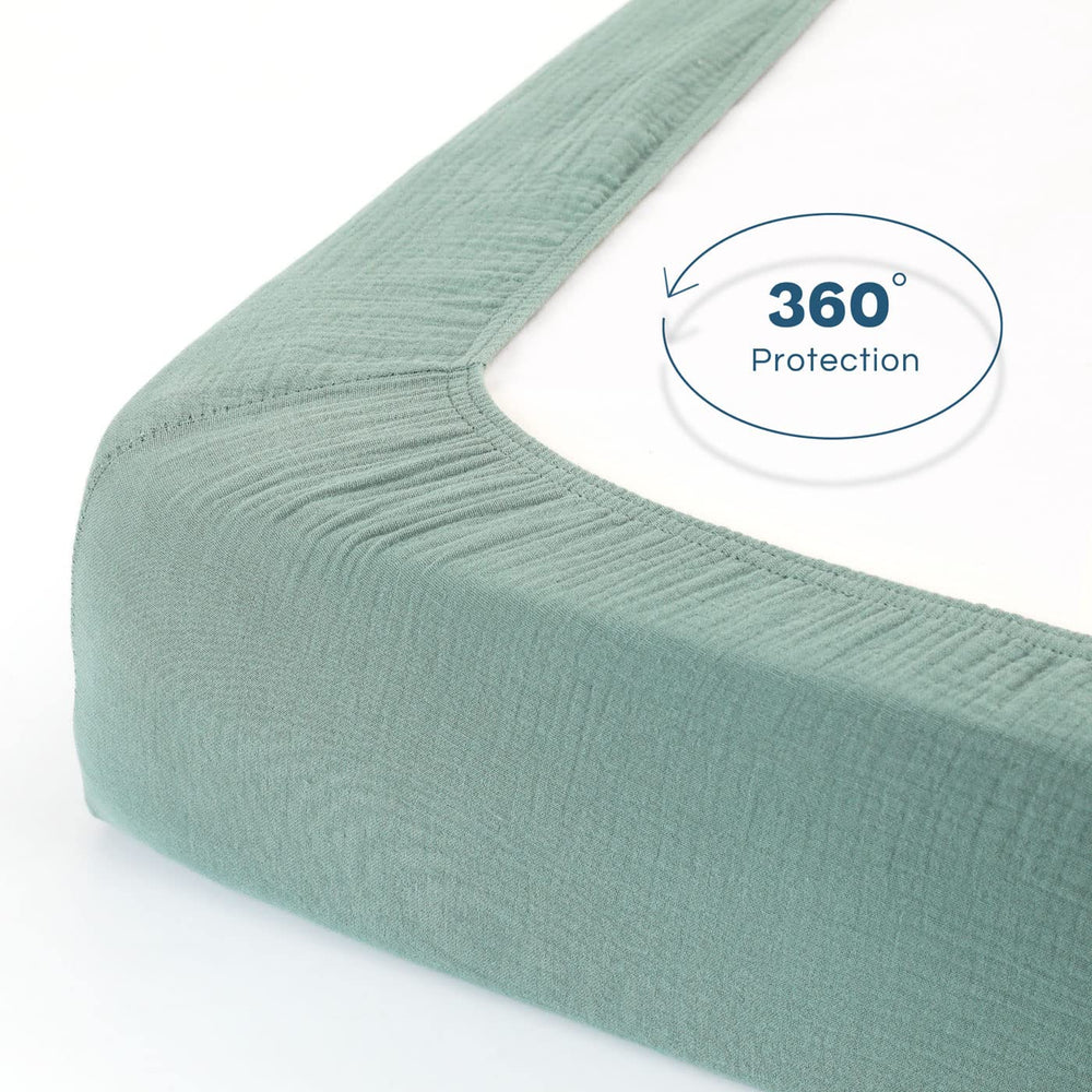 GRSSDER crib-sheet-packaging-flat-view shows compact, easy storage and care instructions.