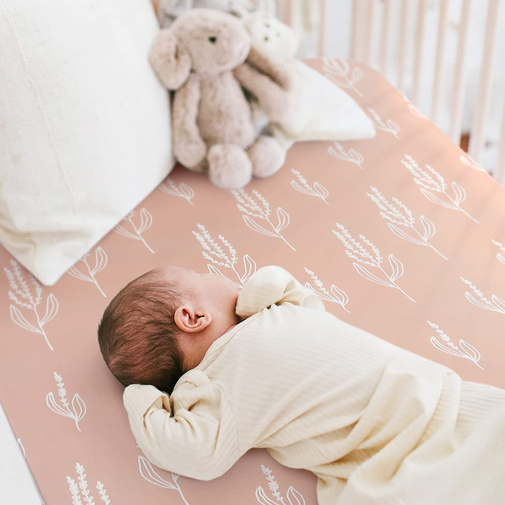 GRSSDER two-pack crib sheets for convenient, consistent bedding.