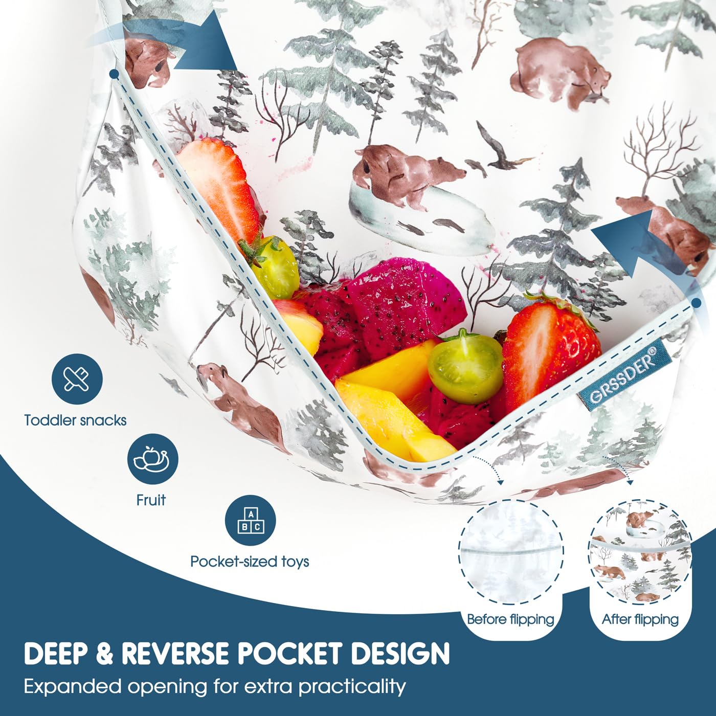 GRSSDER deep catch-all pocket grabs spills and drips