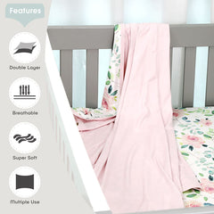 GRSSDER double-layer swaddle blanket pink rose ideal for all seasons