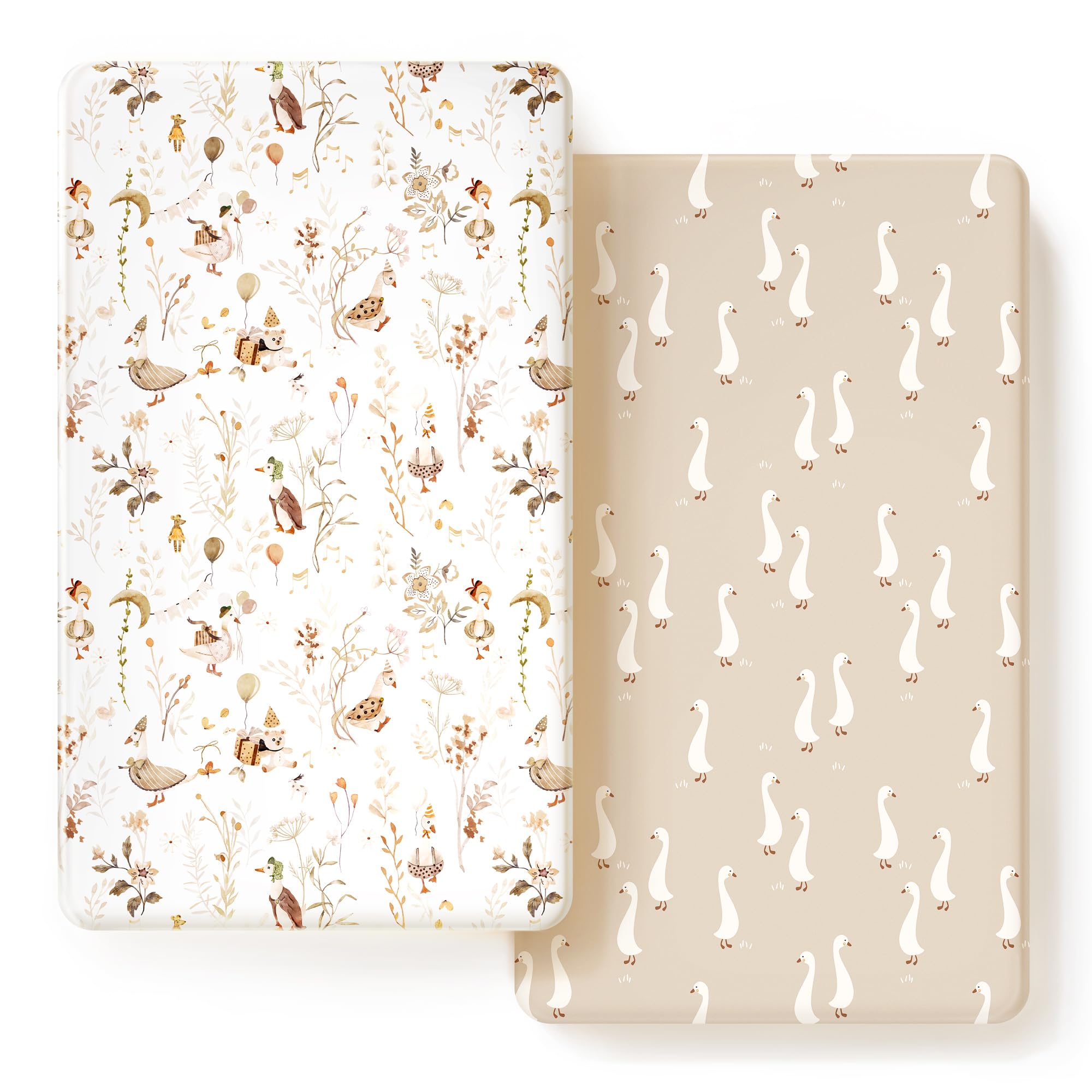GRSSDER duck-pattern crib sheet in a 2-pack for cozy, breathable baby sleep