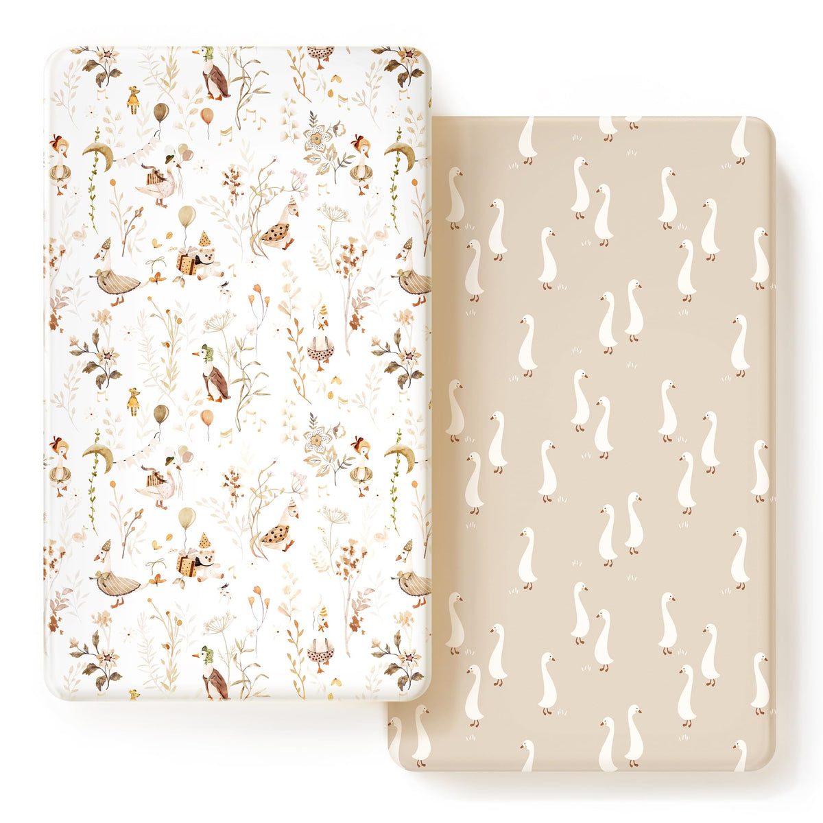 GRSSDER duck-pattern crib sheet in a 2-pack for cozy, breathable baby sleep
