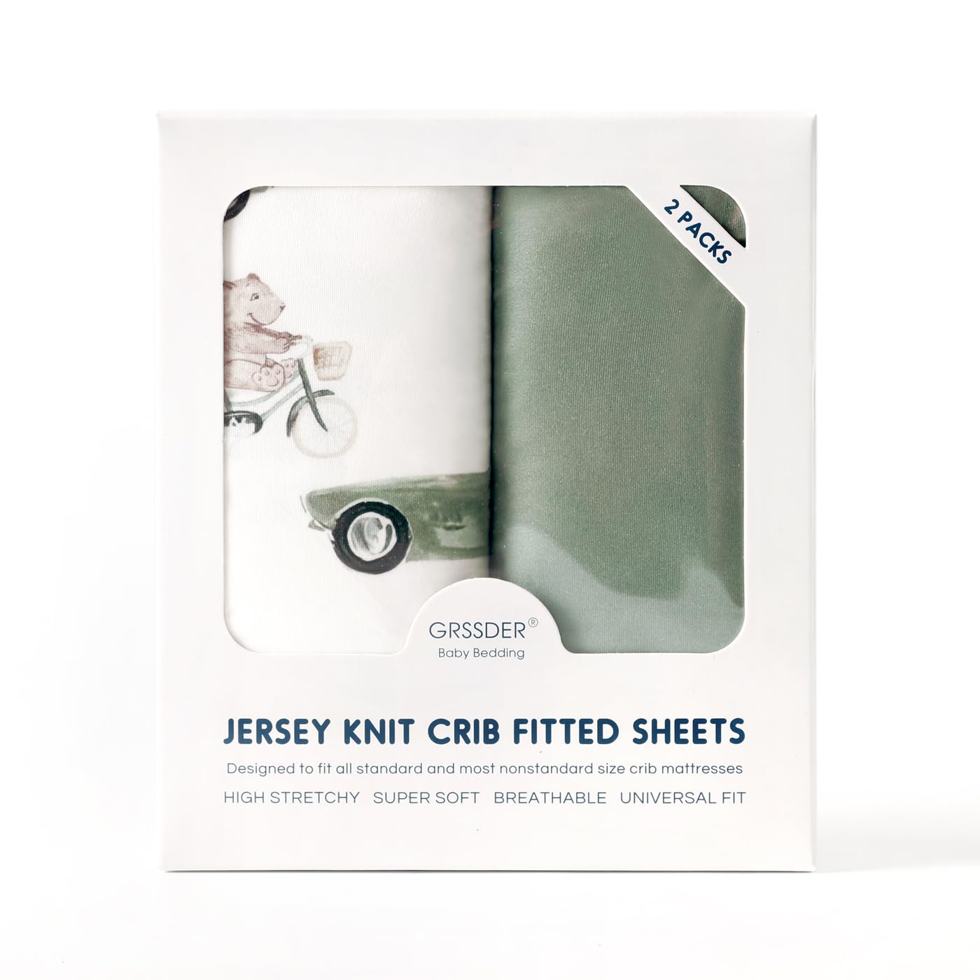GRSSDER easy-care machine-washable crib sheet for quick cleanups