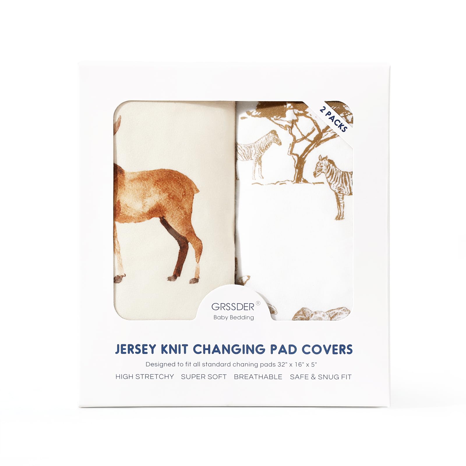 GRSSDER easy-on-off changing pad cover designed for quick diaper changes