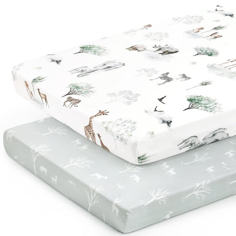 GRSSDER elastic-band fitted design secures sheets quickly around the crib.