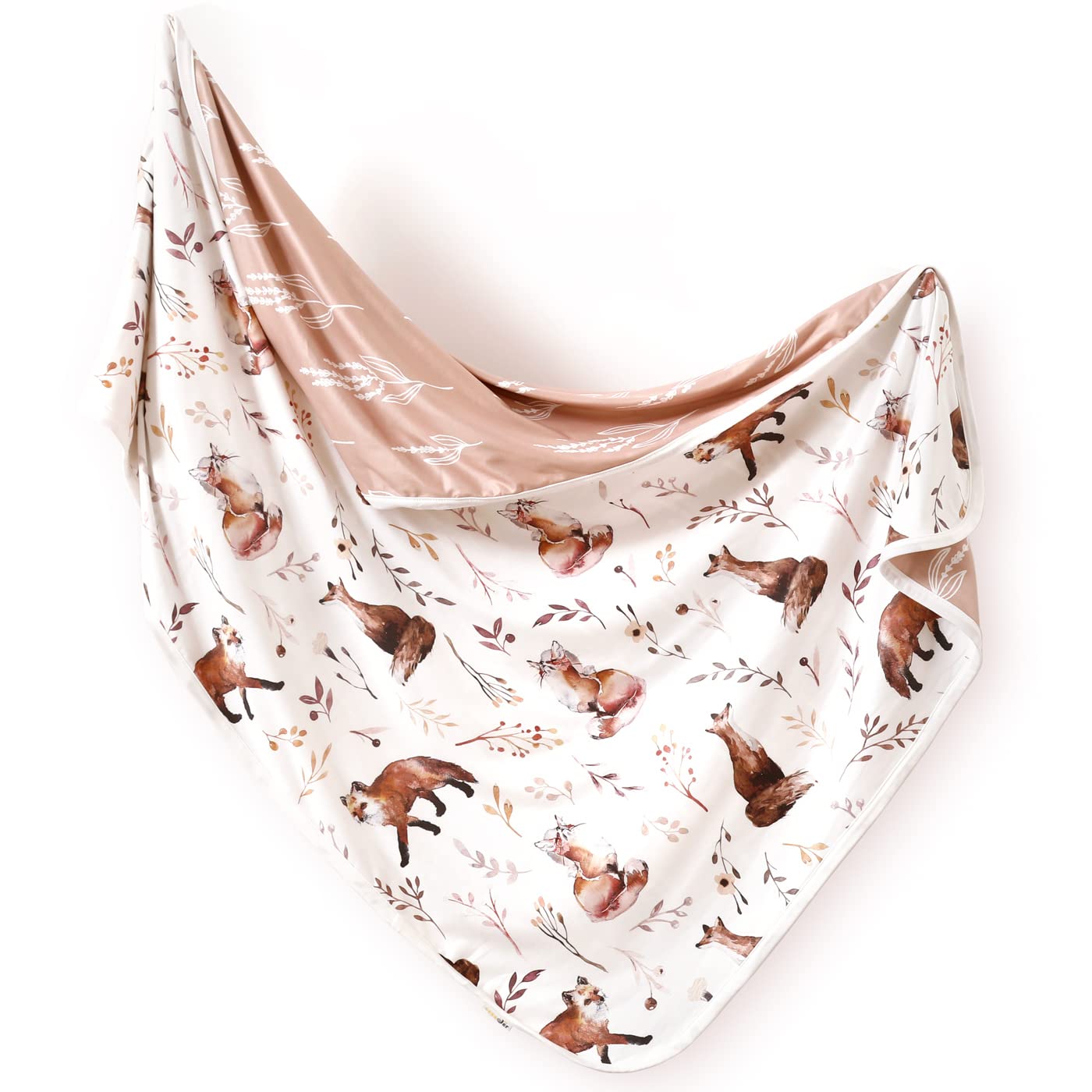 GRSSDER fox-pattern baby blanket offers cozy nap-time warmth.