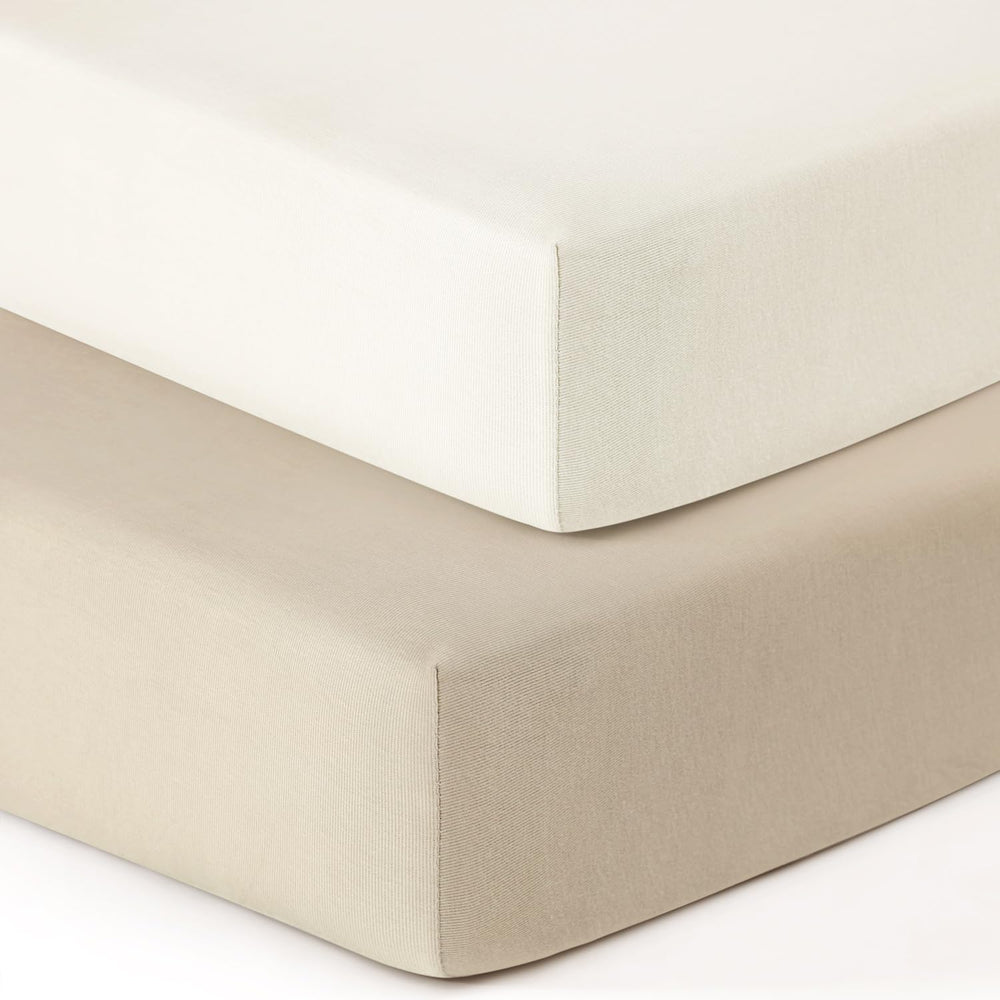 GRSSDER jersey crib sheet with elastic-fit for secure crib mattress coverage.