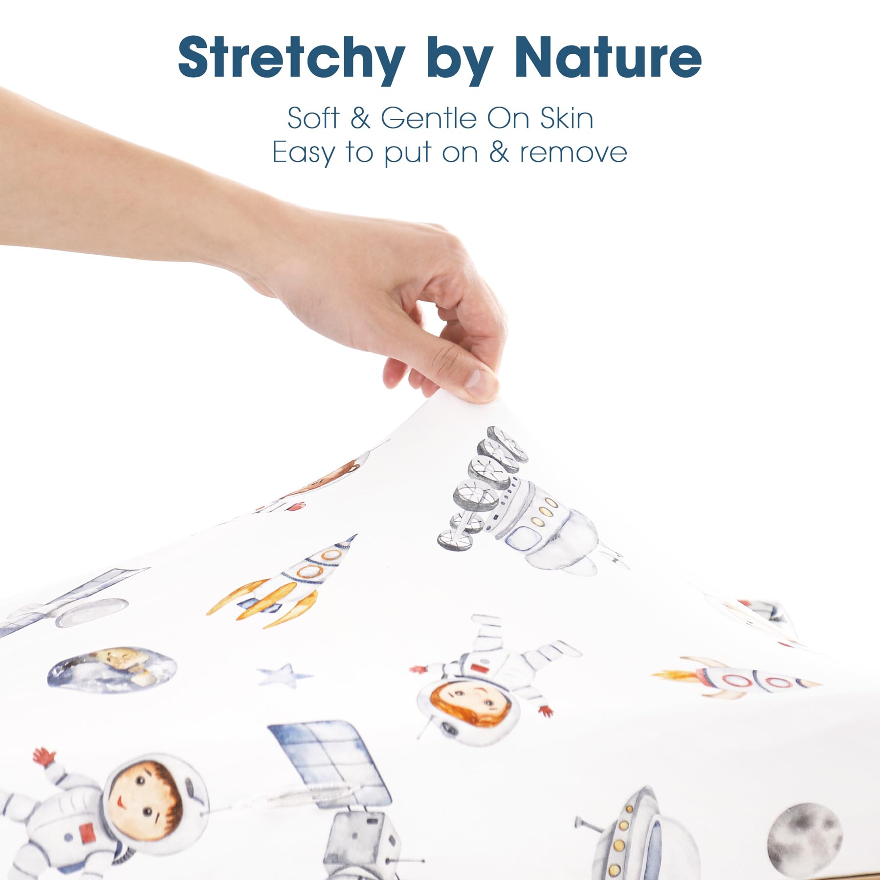 GRSSDER machine washable changing pad cover space print for quick cleanup