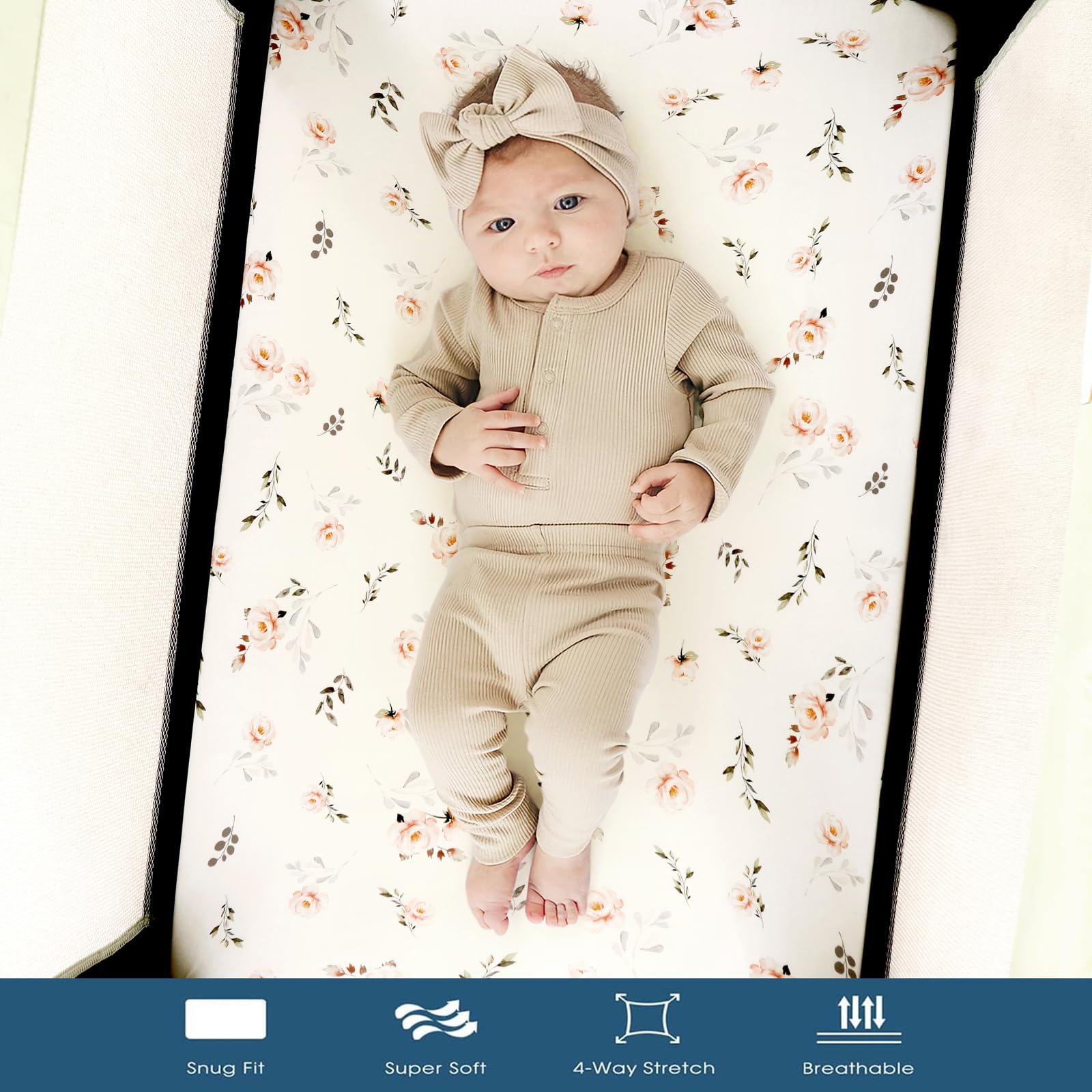 GRSSDER machine-washable mini crib sheets simplify daily care
