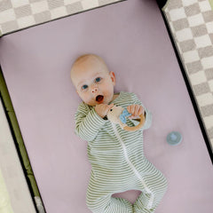 GRSSDER mini-crib mattress sheets machine washable for easy care.