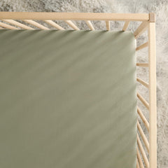GRSSDER mini crib sheet with elastic band providing snug hold on standard pack n play mattresses