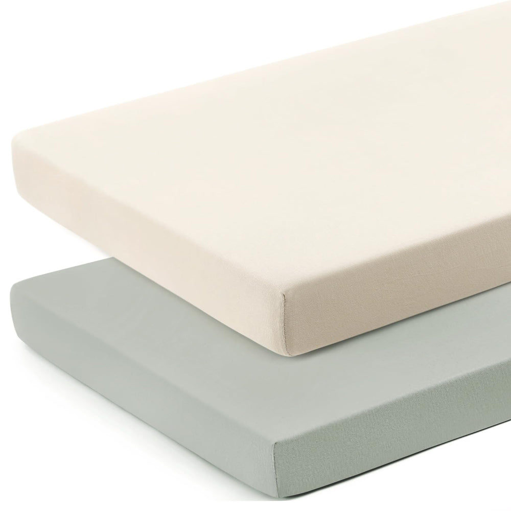 GRSSDER mini crib sheets with universal fit and elastic edges for secure placement.
