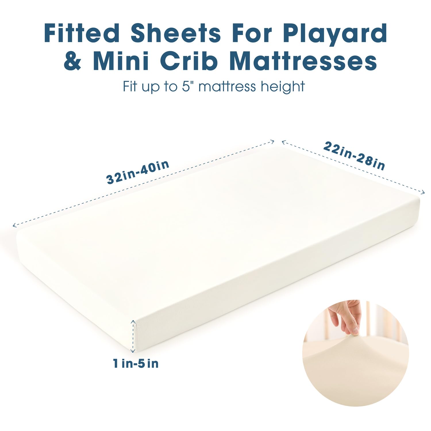 GRSSDER neutral beige and gray sheets complement any nursery decor.