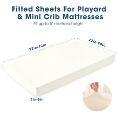 GRSSDER neutral beige and gray sheets complement any nursery decor.