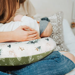 GRSSDER watercolor olive pattern adds stylish flair to baby pillows and nurseries.