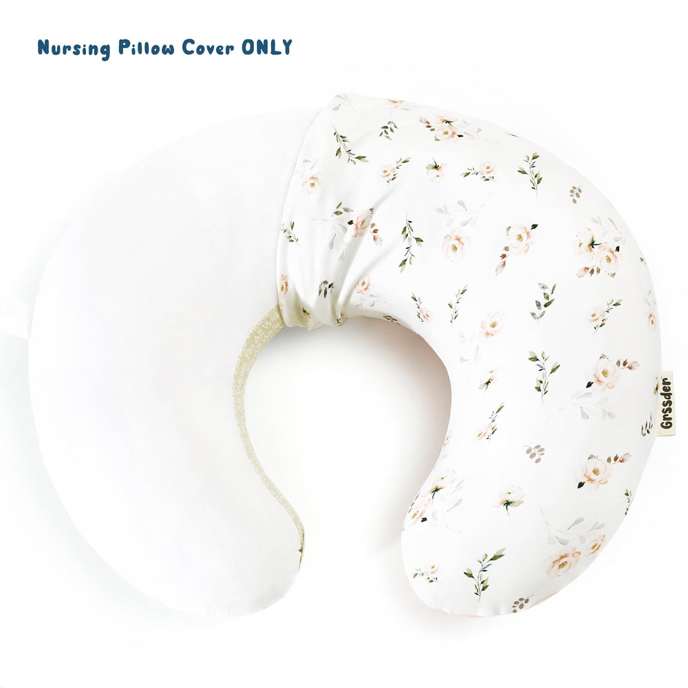 GRSSDER nursing pillow cover with stretchable minky, demonstrating snug fit for pillows.