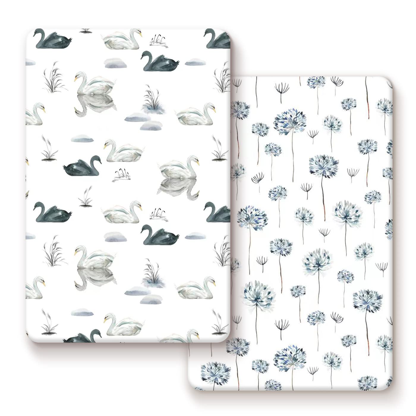 GRSSDER Pack n Play Sheets 2-pack with elastic band for secure fit
