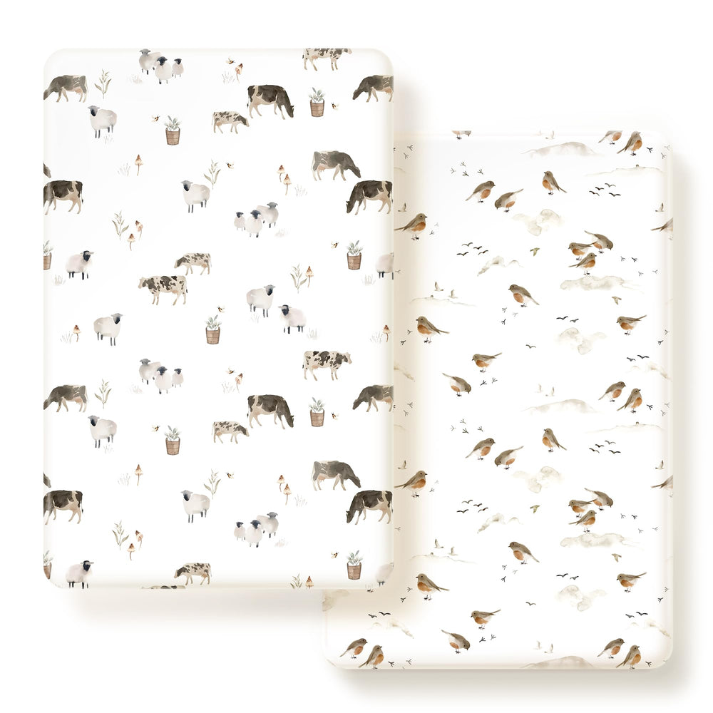 GRSSDER pack n play sheets fitted 2-pack with elastic edges for secure, quick changes
