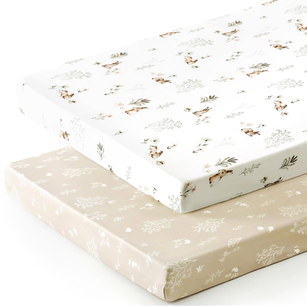 GRSSDER Universal-fit pack n play sheet with elastic edge for quick changes.