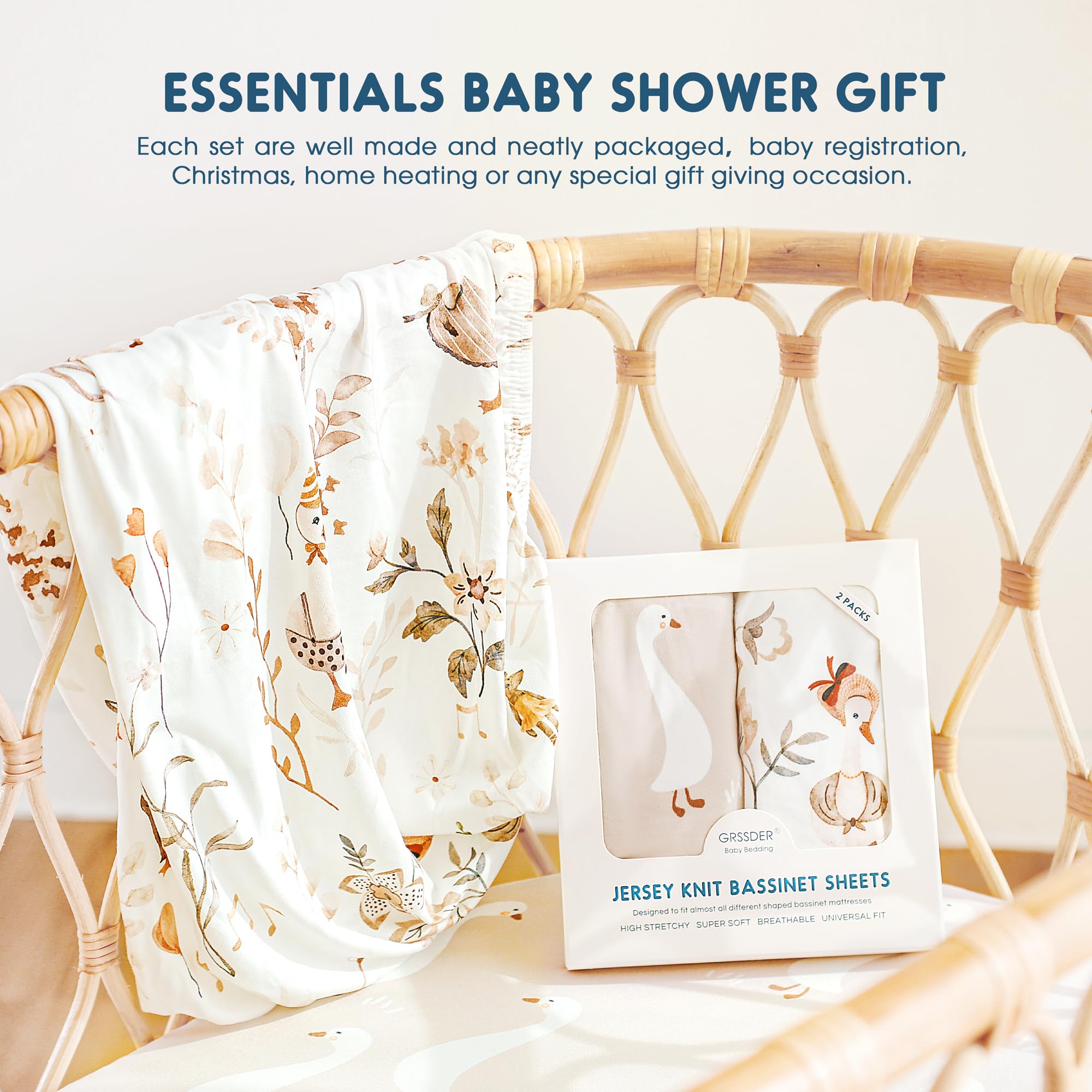 GRSSDER elastic bottom keeps sheets in place despite baby movement.