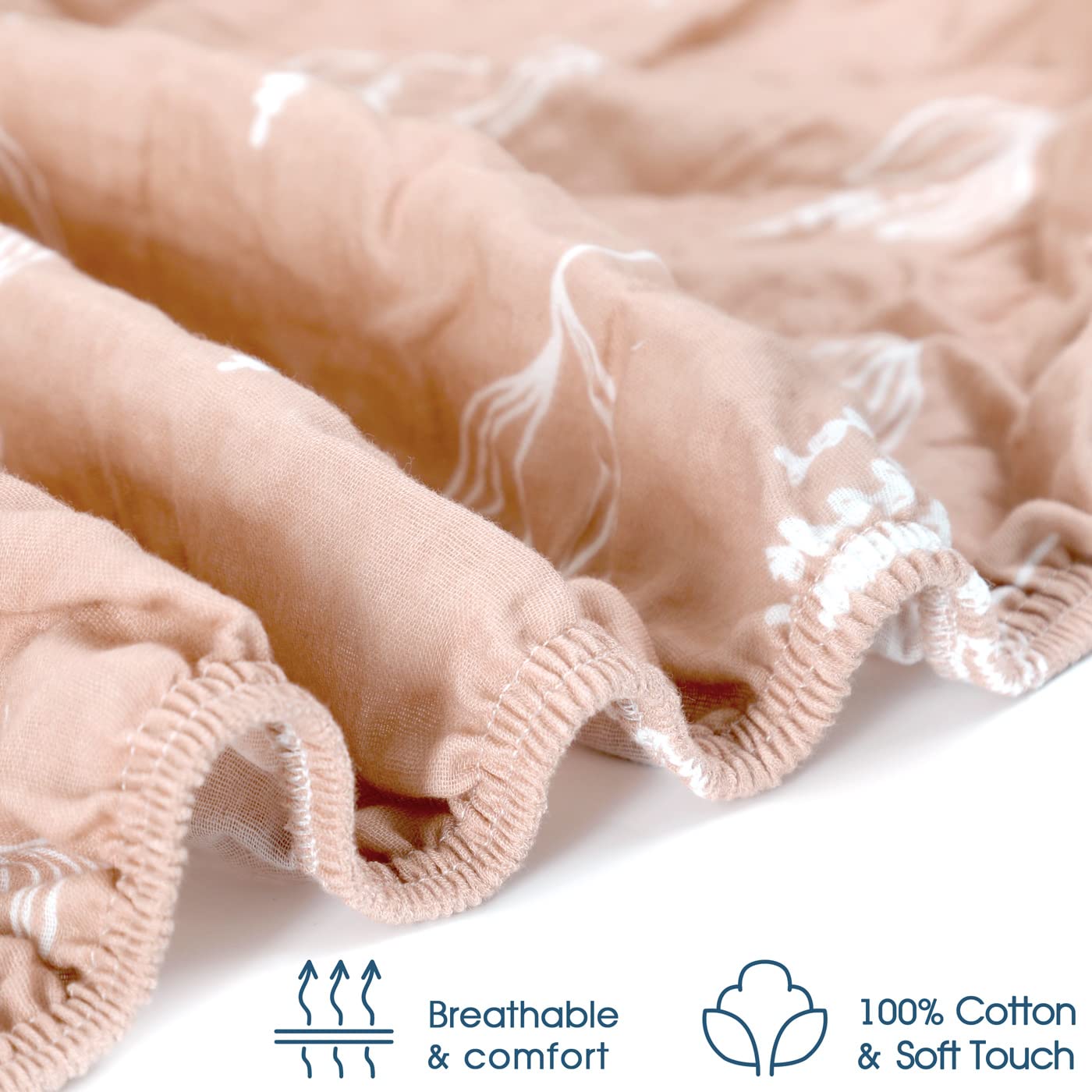 GRSSDER 28x52x9 inch pocketed sheet hugs standard cribs for safety