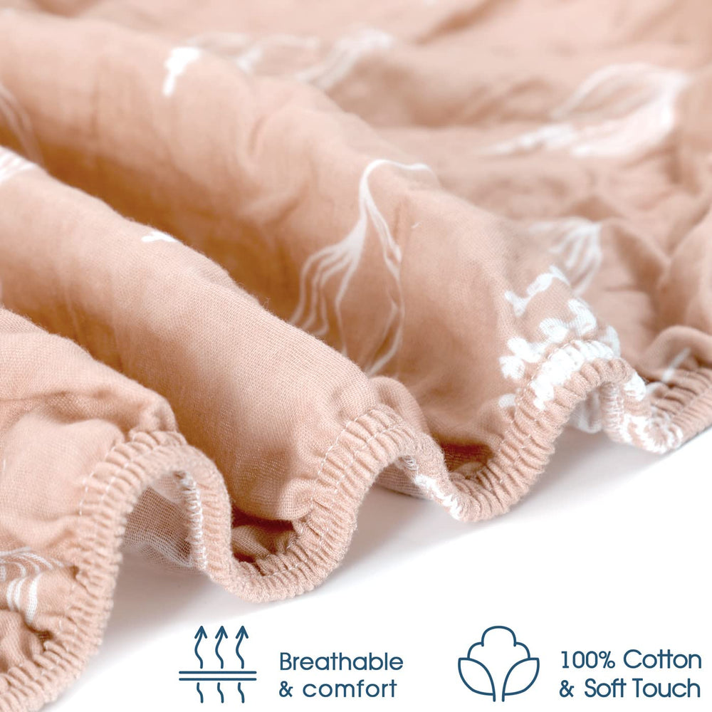 GRSSDER 28x52x9 inch pocketed sheet hugs standard cribs for safety