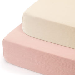 GRSSDER soft muslin crib sheet 2-pack close-up texture showing gentle touch