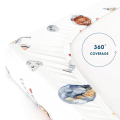 GRSSDER space print crib sheets are machine washable for easy care.