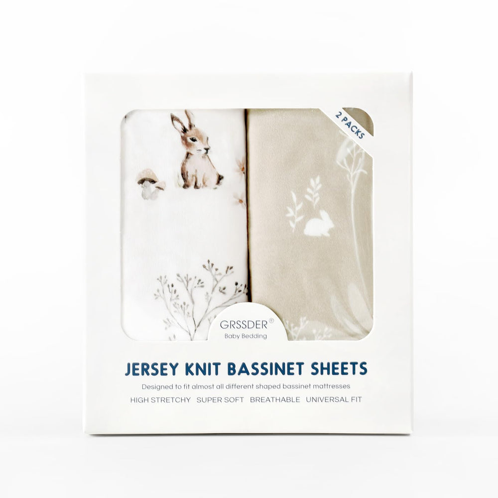GRSSDER 2-pack bassinet sheets highlights convenient value and backups.