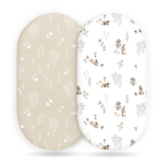 GRSSDER stretch bassinet sheet closeup of soft jersey-knit fabric for baby comfort.