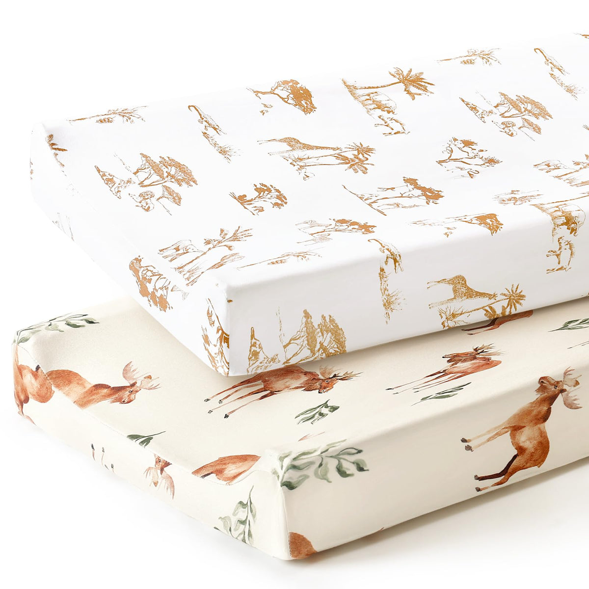 GRSSDER stretch changing pad cover in elk pattern with snug fit for standard pads