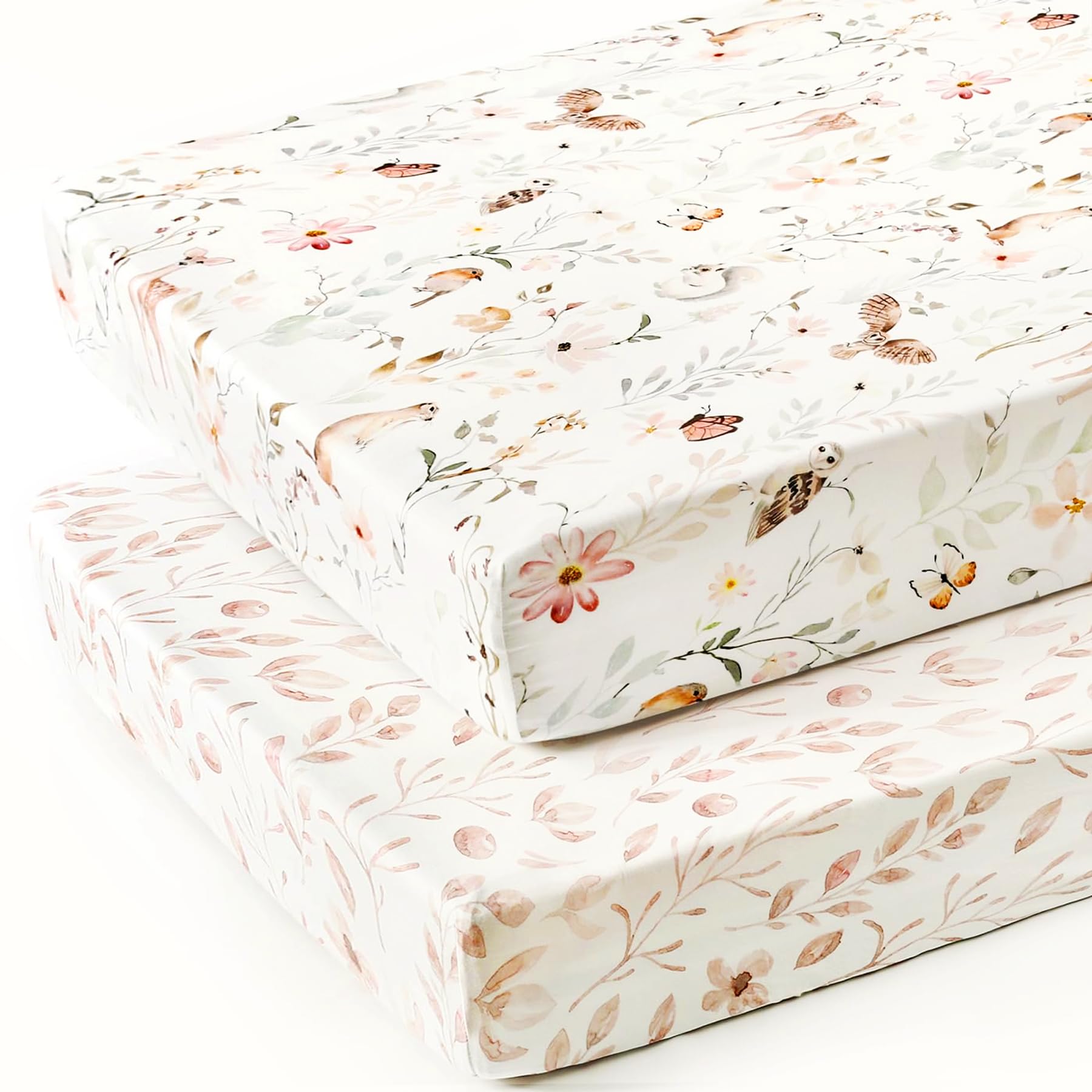 GRSSDER stretch crib sheet with animals print keeps little sleepers snug all night.