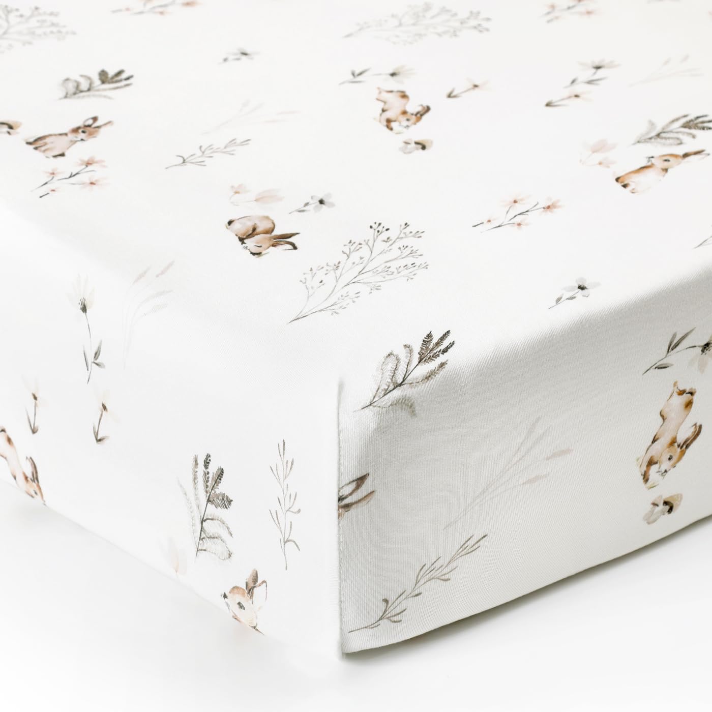 GRSSDER two-pack crib sheets with watercolor rabbit pattern simplify nursery changes
