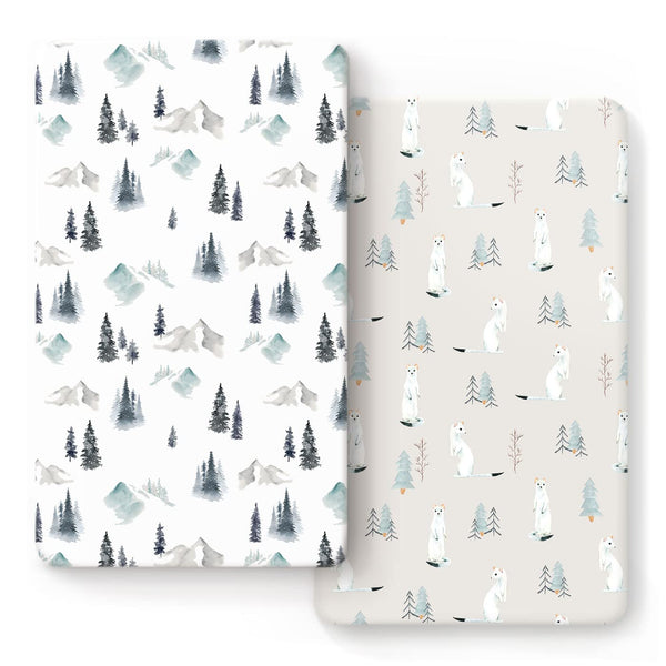 GRSSDER Stretch crib sheets set with ultra soft fabric for cozy sleep