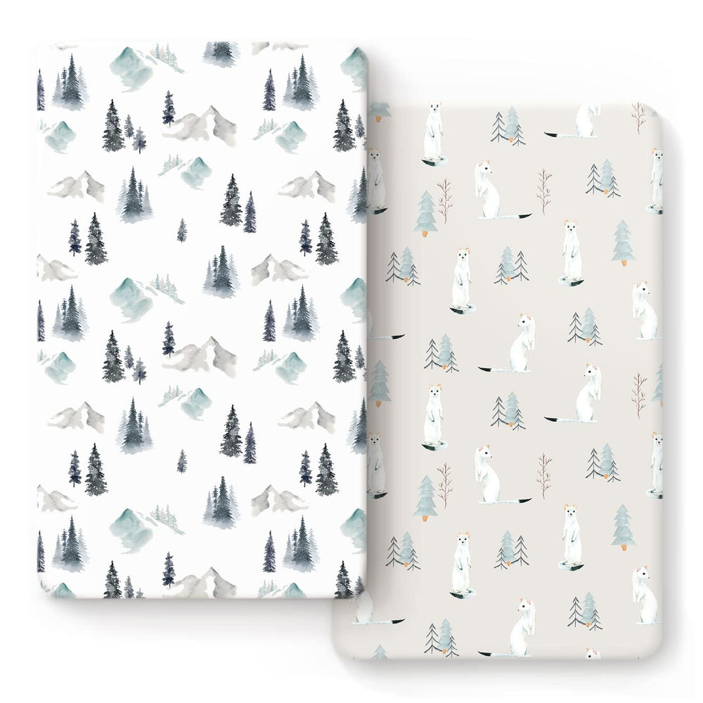 GRSSDER Stretch crib sheets set with ultra soft fabric for cozy sleep