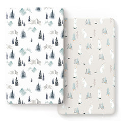 GRSSDER Stretch crib sheets set with ultra soft fabric for cozy sleep