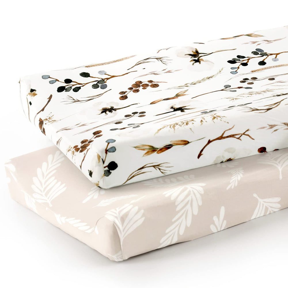 GRSSDER stretch jersey-knit cover beige on changing pad for gentle comfort