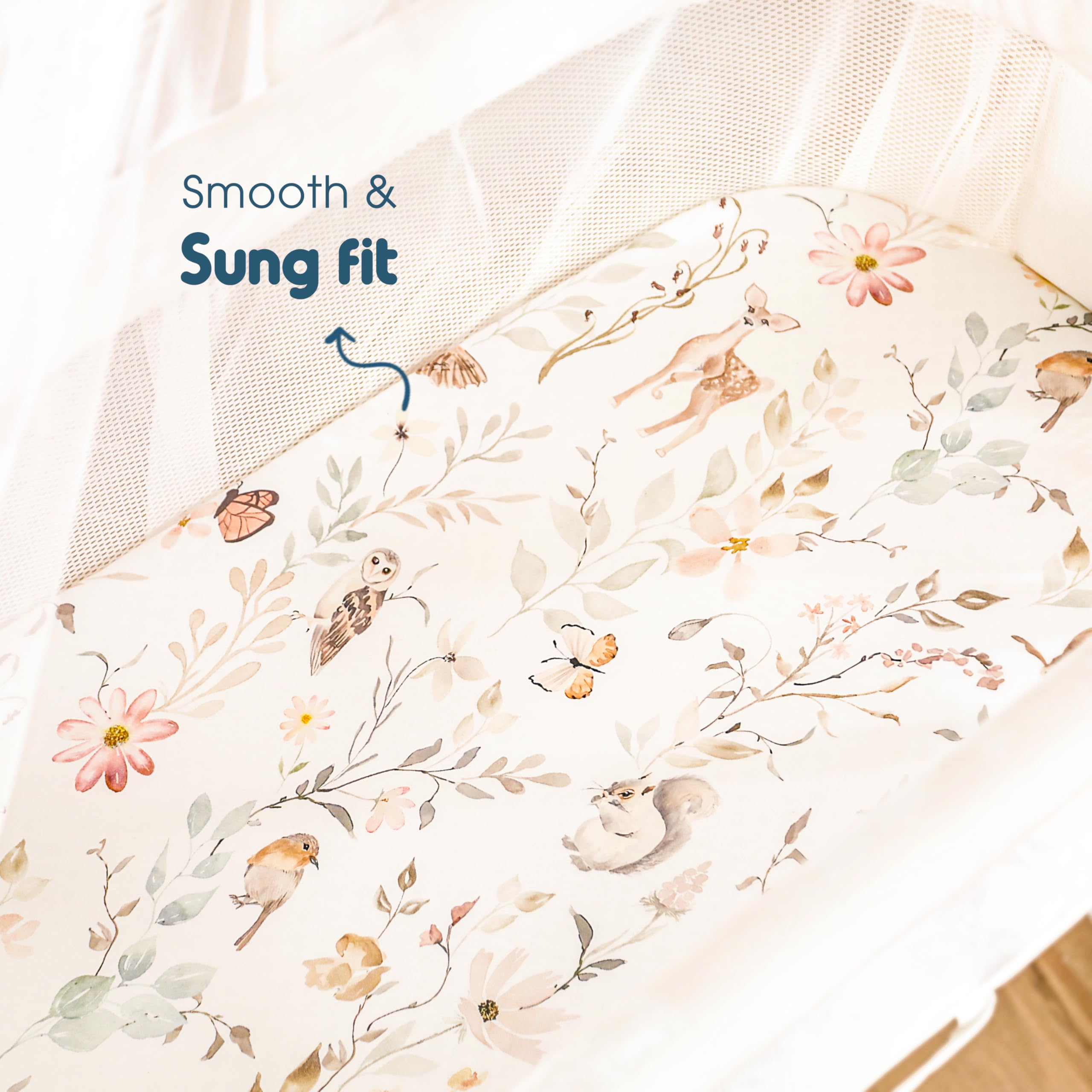 GRSSDER Universal Fit Bassinet Sheet adapts to multiple shapes