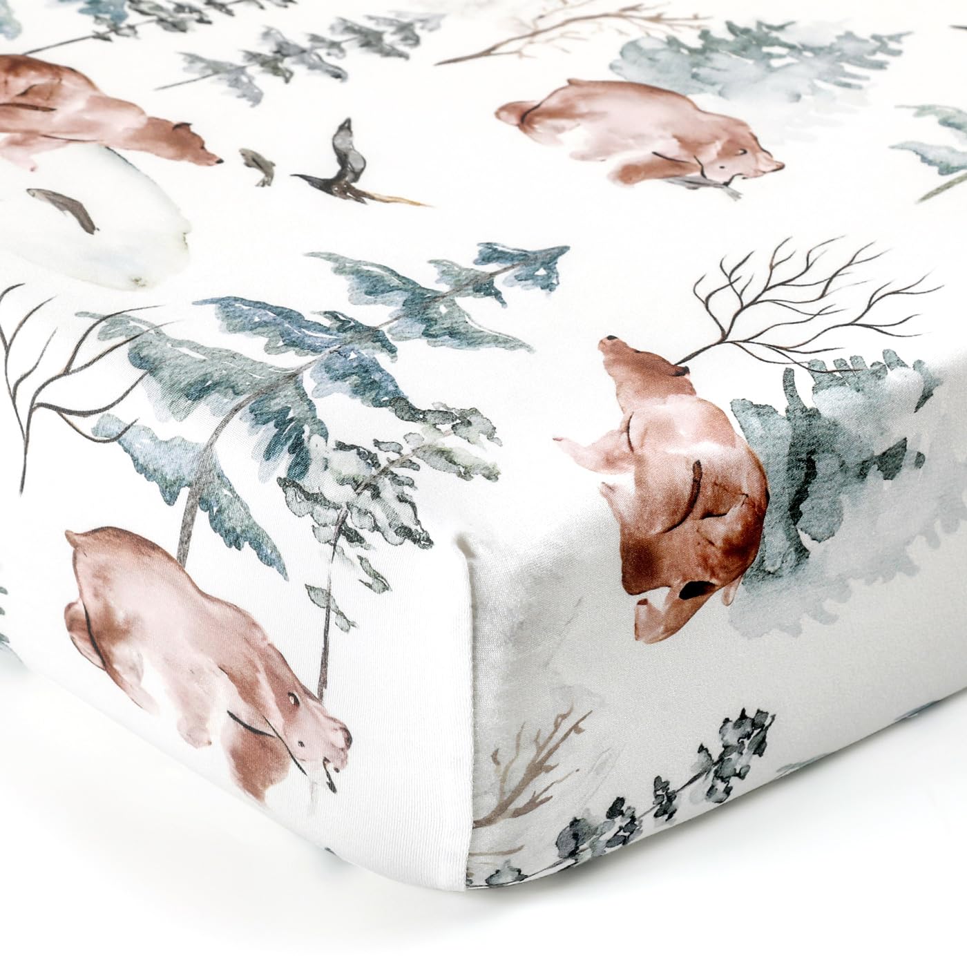 GRSSDER neutral-tones crib sheet complements any nursery decor.