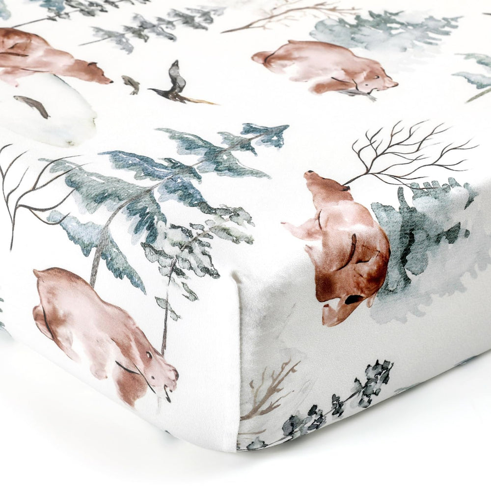 GRSSDER neutral-tones crib sheet complements any nursery decor.