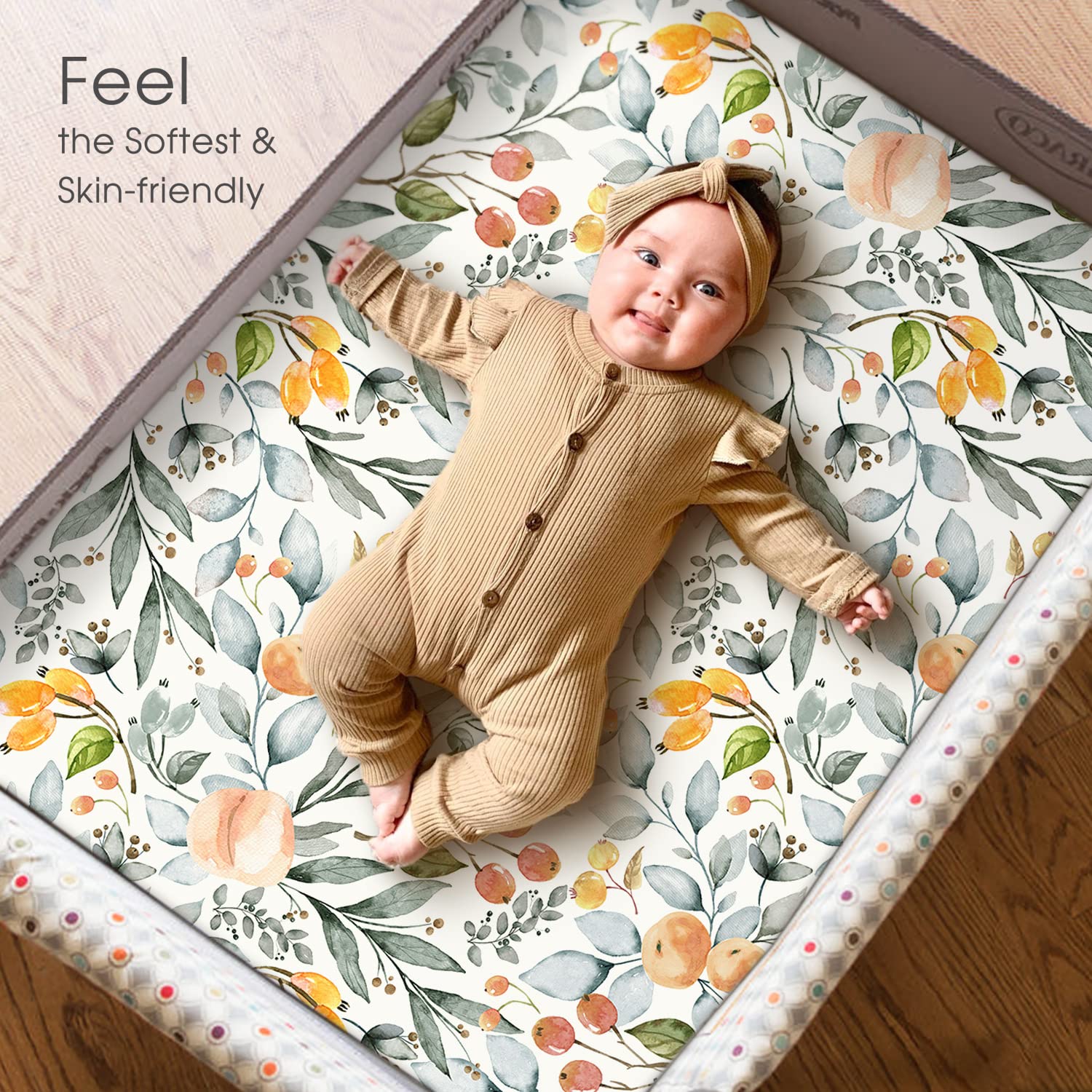 GRSSDER mini crib sheet—machine washable and quick to dry for busy parents.