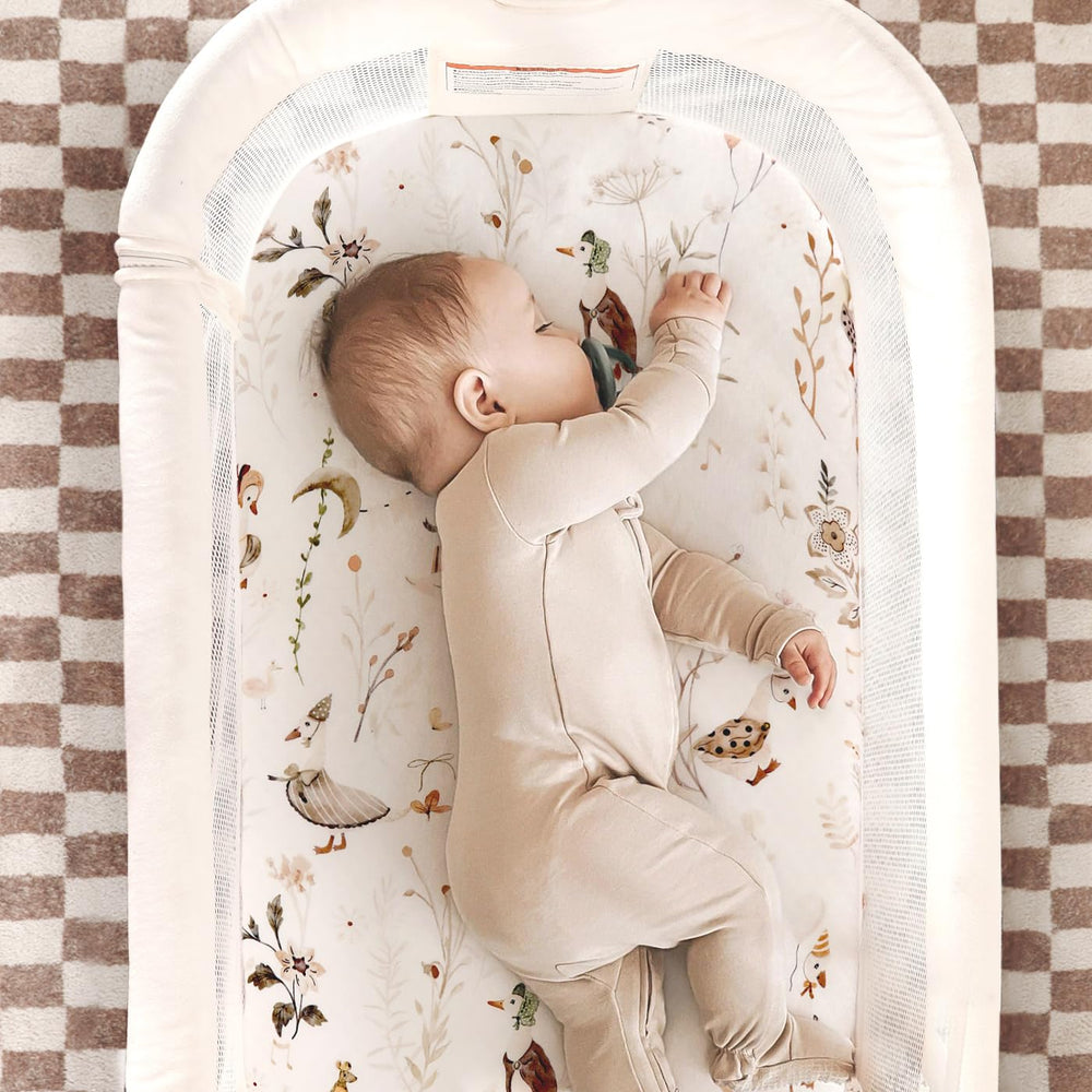 GRSSDER stylish bassinet sheets add modern flair to cribs.