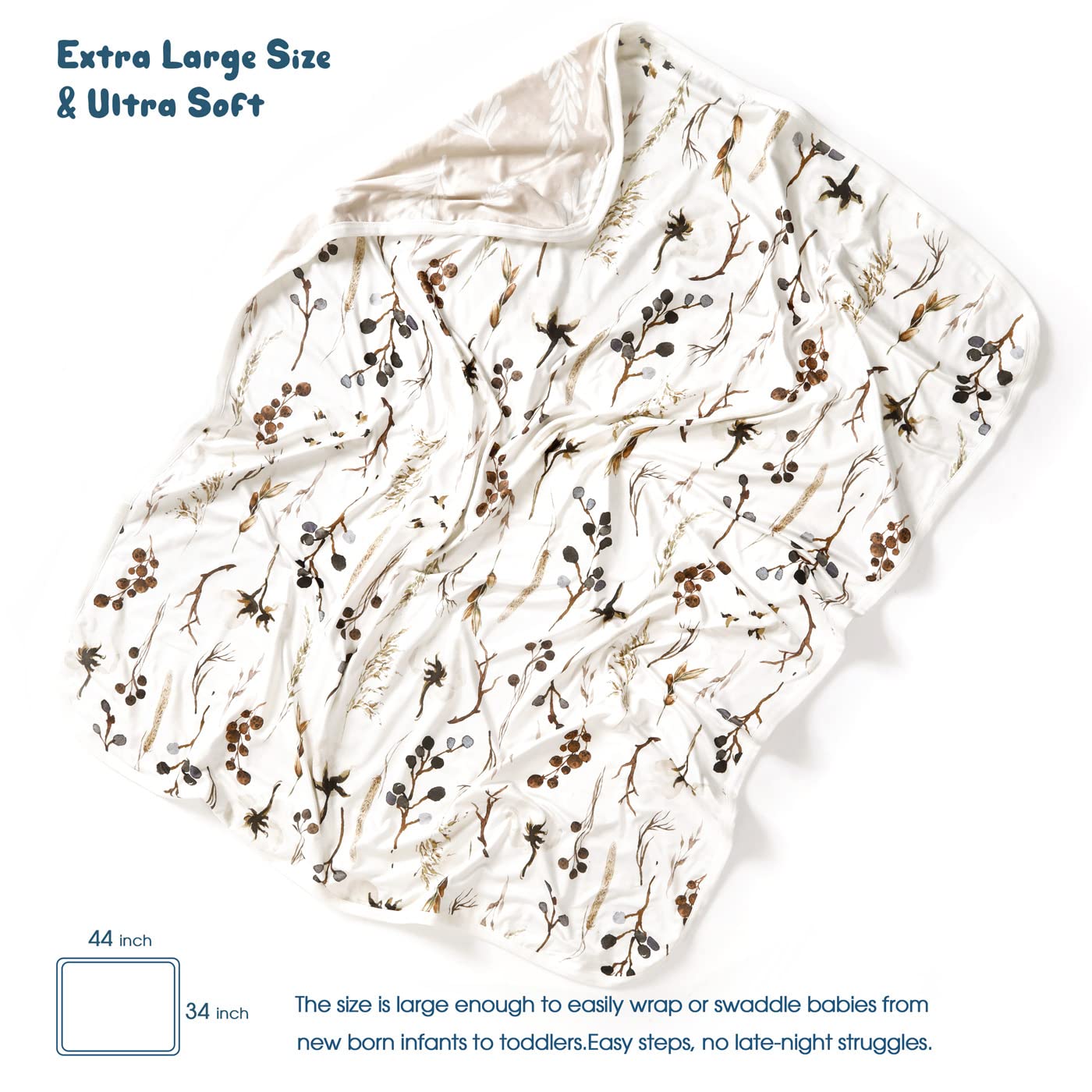 GRSSDER double-layer jersey knit blanket ideal for swaddling and year-round warmth.