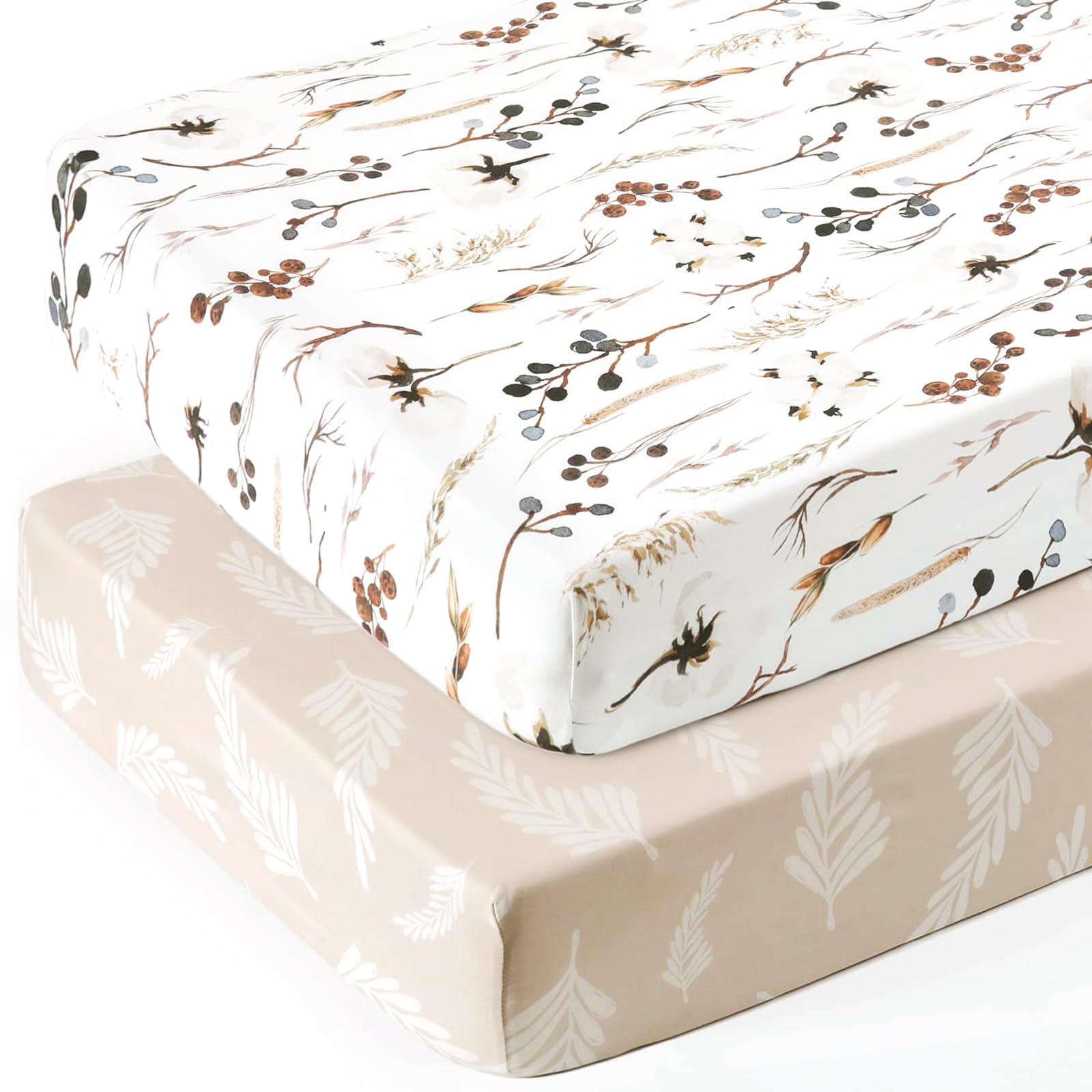 GRSSDER Ultra-soft jersey-knit crib sheet showcases breathable comfort.
