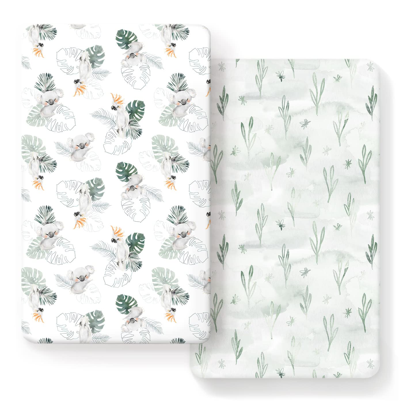 GRSSDER ultra-soft jersey knit fitted crib sheet in mint green offers cozy nursery comfort.