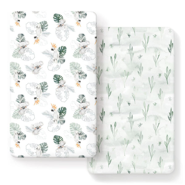 GRSSDER ultra-soft jersey knit fitted crib sheet in mint green offers cozy nursery comfort.