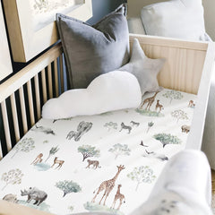 GRSSDER universal fit 38x24x6 fits standard pack n play mattresses.
