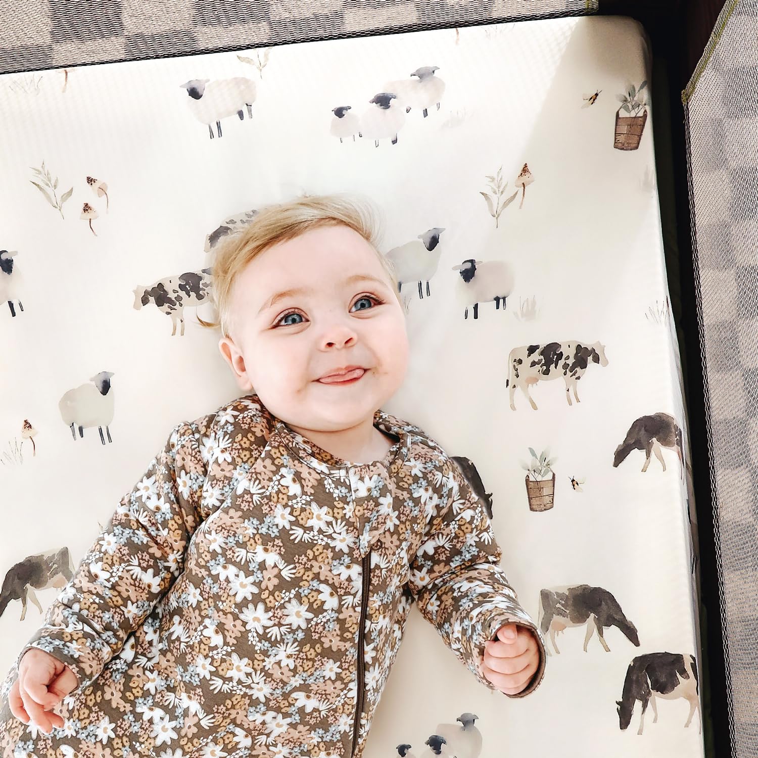 GRSSDER universal-fit mini crib sheets fit 38 in x 24 in x 6 in